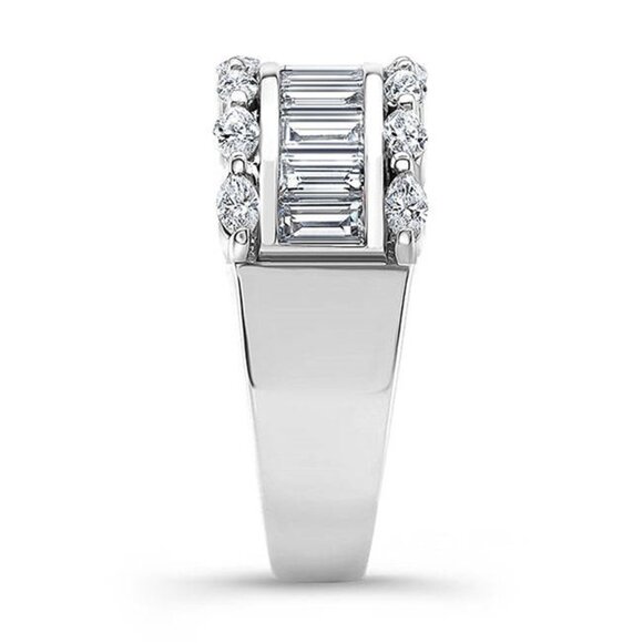 💥 Three Layer Gems Eternity Zircon Silver Fashion Ring for Women, EVGG1420 - Picture 4 of 7